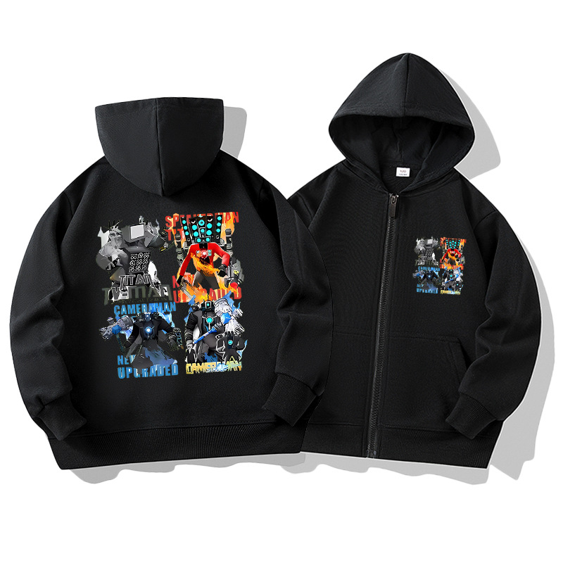 Four Titans Audio Sweatshirt Toilet Human Monitoring Human Zipper Jacket Television Human Children's Game Clothes Children's Wear