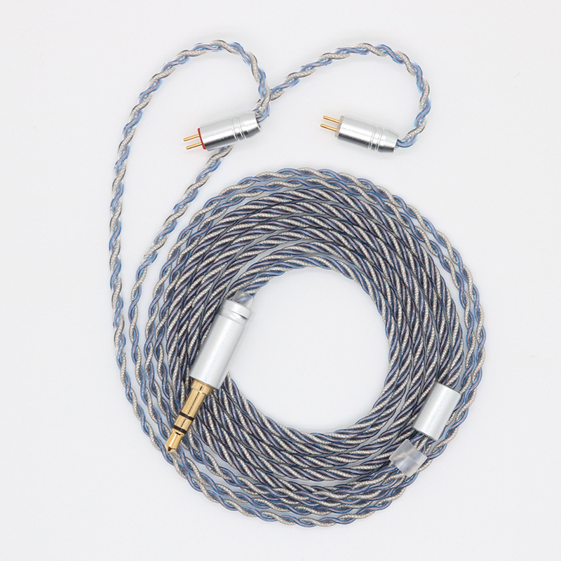 Alambre de lámina de plata explosivo, máquina de distribución de gama alta plateada azul, cable HIFI QDC/0.78 doble aguja/A2DC/IM serie