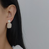 Square silver needle from pearl, advanced design cute earrings, internet celebrity, high-quality style