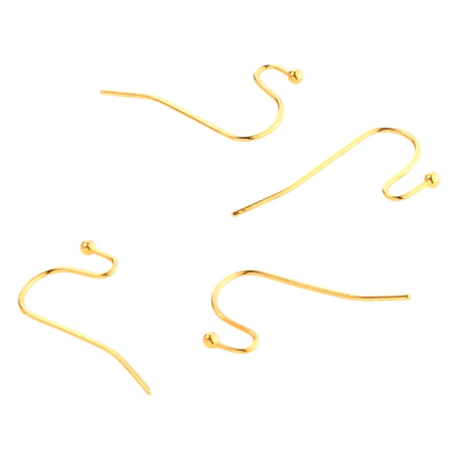 Acero inoxidable con gancho de perlas de aretes de soldadura de peces DIY joyería bolas de aretes de aretes