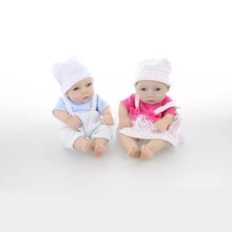 28 cm de muñeca de simulación de goma de comercio exterior original de bolsillo muñeca pequeña compañero de baño de bebé