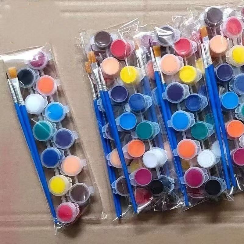 12 色アクリルペイントセット防水子供の diy アート絵画落書き石膏絵画手描き結合ペイントストリップ|undefined