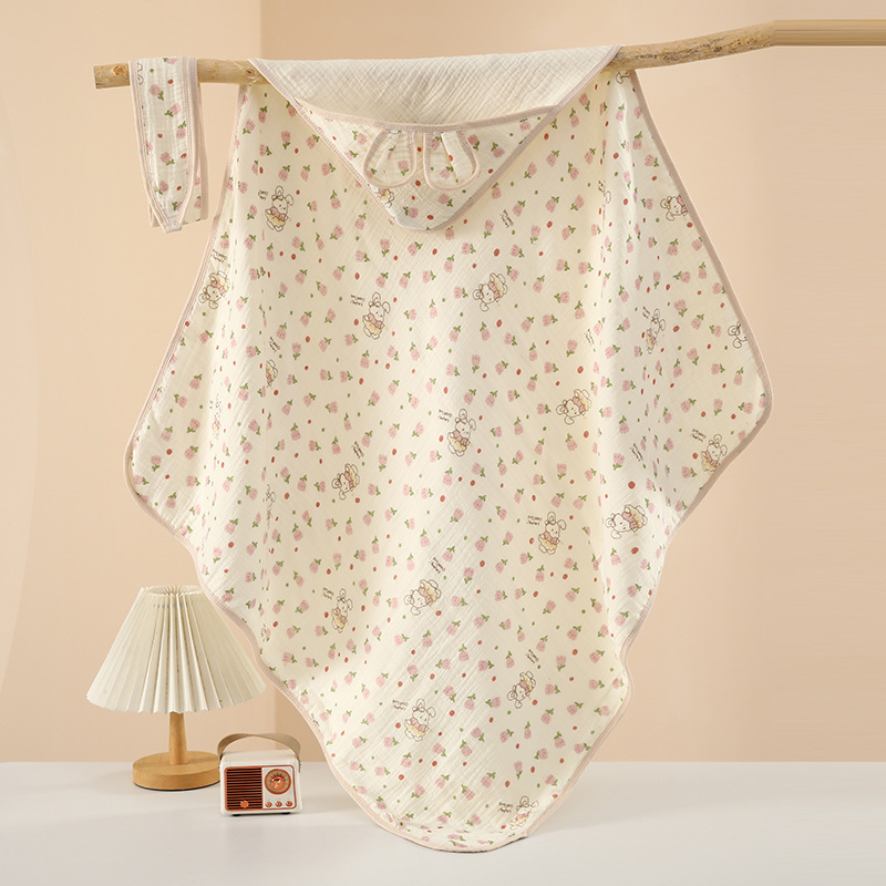 Pure Cotton Crepe Baby Blanket, Thin Air-Conditioned Quilt, Newborn Blanket, Soft Baby Delivery Room Quilt, Swaddling Wrap