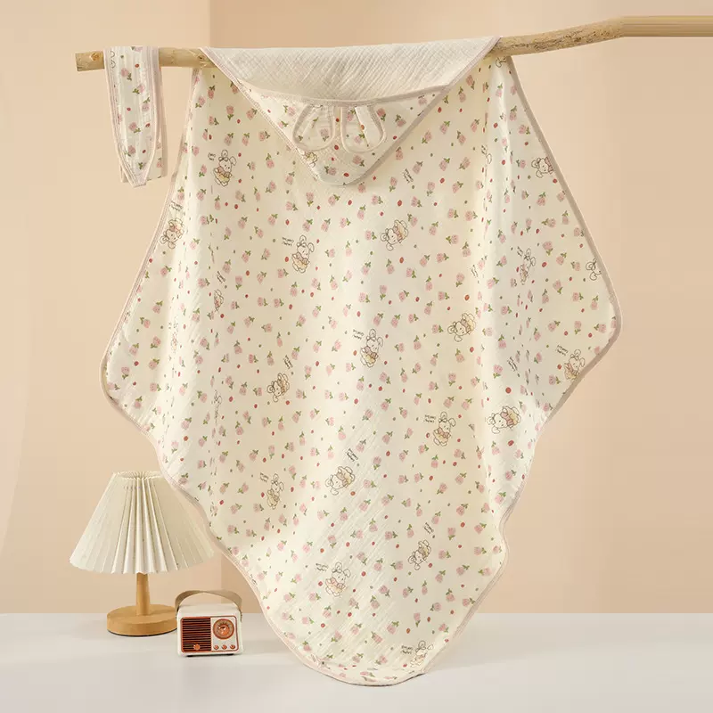 纯棉绉布婴儿包被薄款空调被新生儿包单柔软宝宝产房抱被襁褓包巾