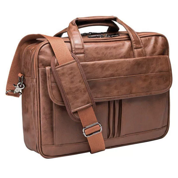 Ready Stock Men's Leather Messenger Bag 17.3inch Laptop Briefcase Business Satchel Handbag Commuter