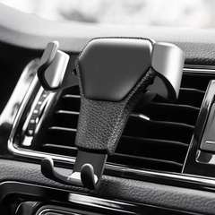 New Car Mount with Leather Texture, Creative Air Vent Phone Holder with Gravity Sensing, Car Navigation Stand
