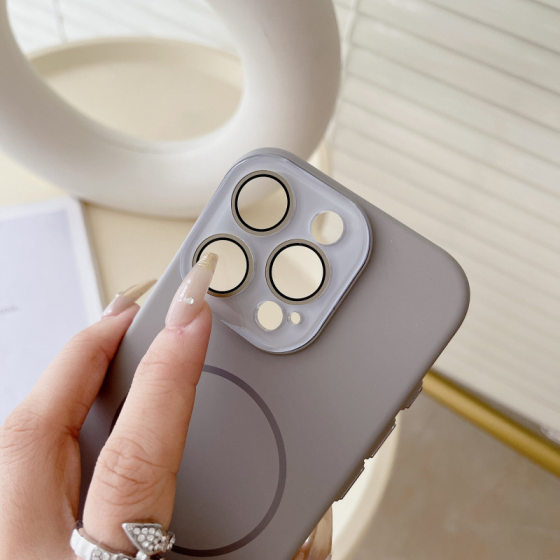 Suitable for iPhone16PROMAX Thin Ring Magnetic Mobile Phone Case Apple 15 Skin Sense Drop-resistant PC Soft Protective Case 14