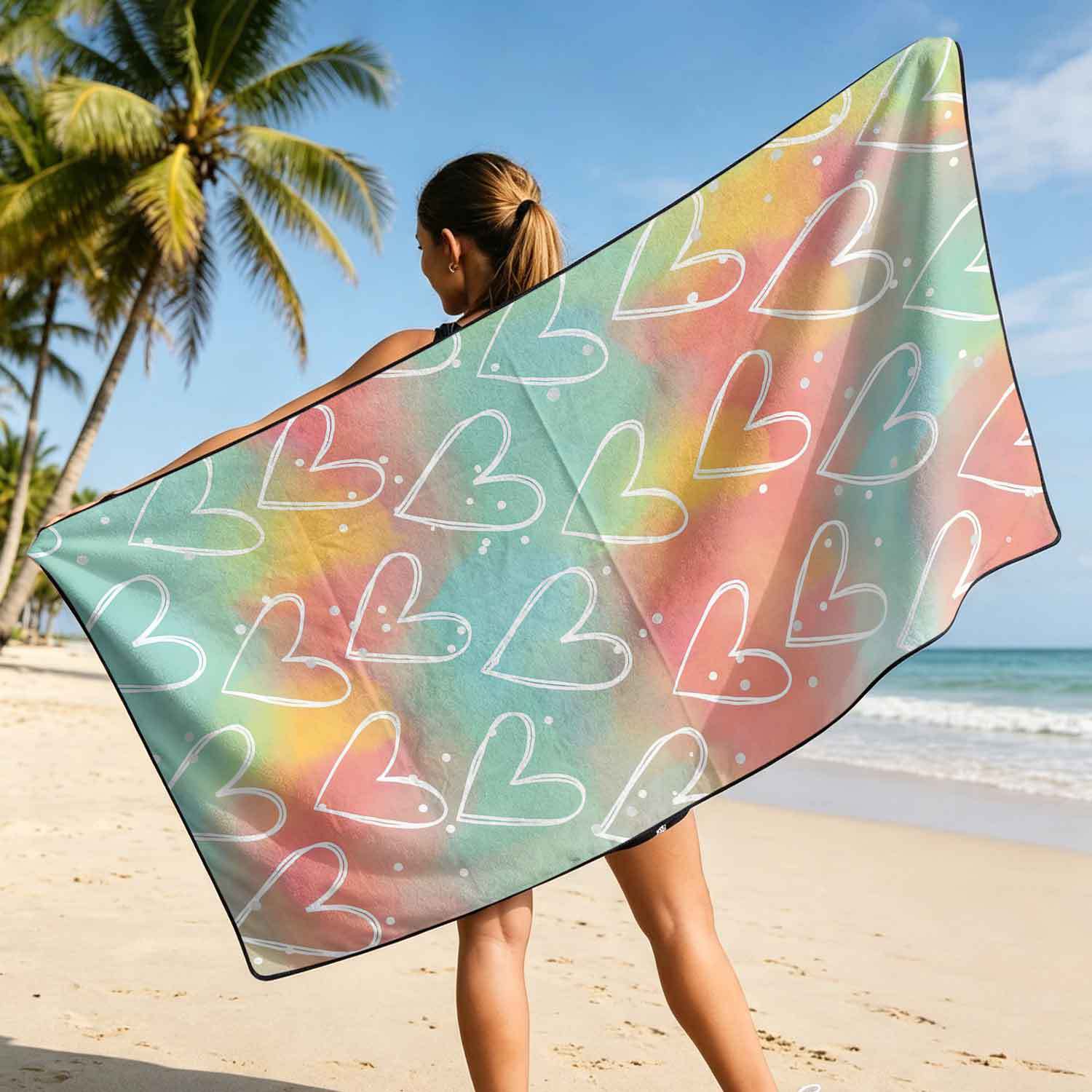 2-piece dual-use car seat cover, ultra-fine fiber, can be used as a beach towel, printed car protective seat cover 13