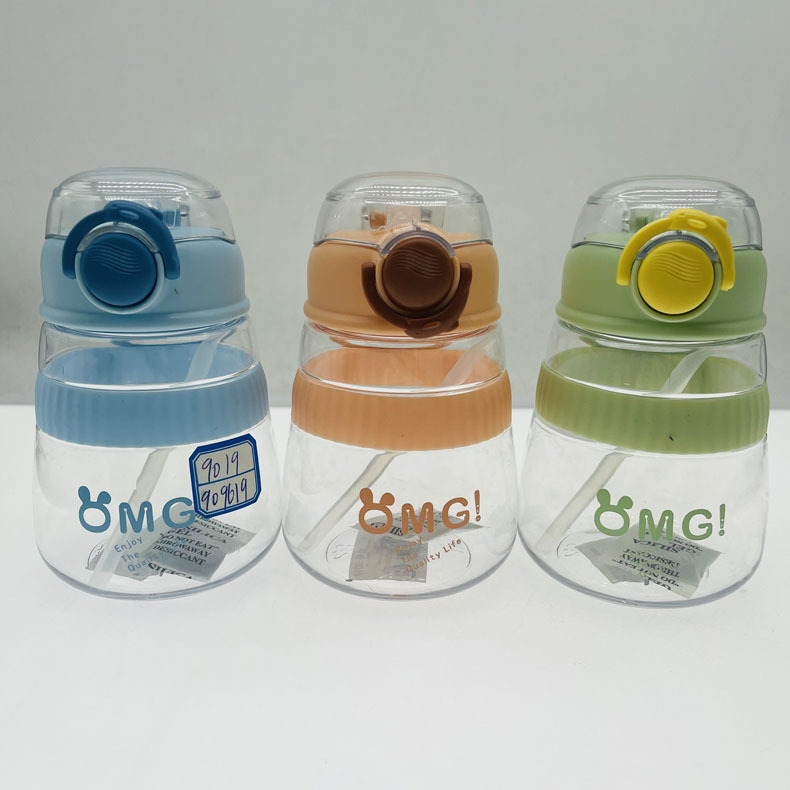 Espacio de Weilong-9019 Taza Linda taza de plástico taza de agua caliente de mano 500ml taza de agua de la paja de la Oficina del estudiante