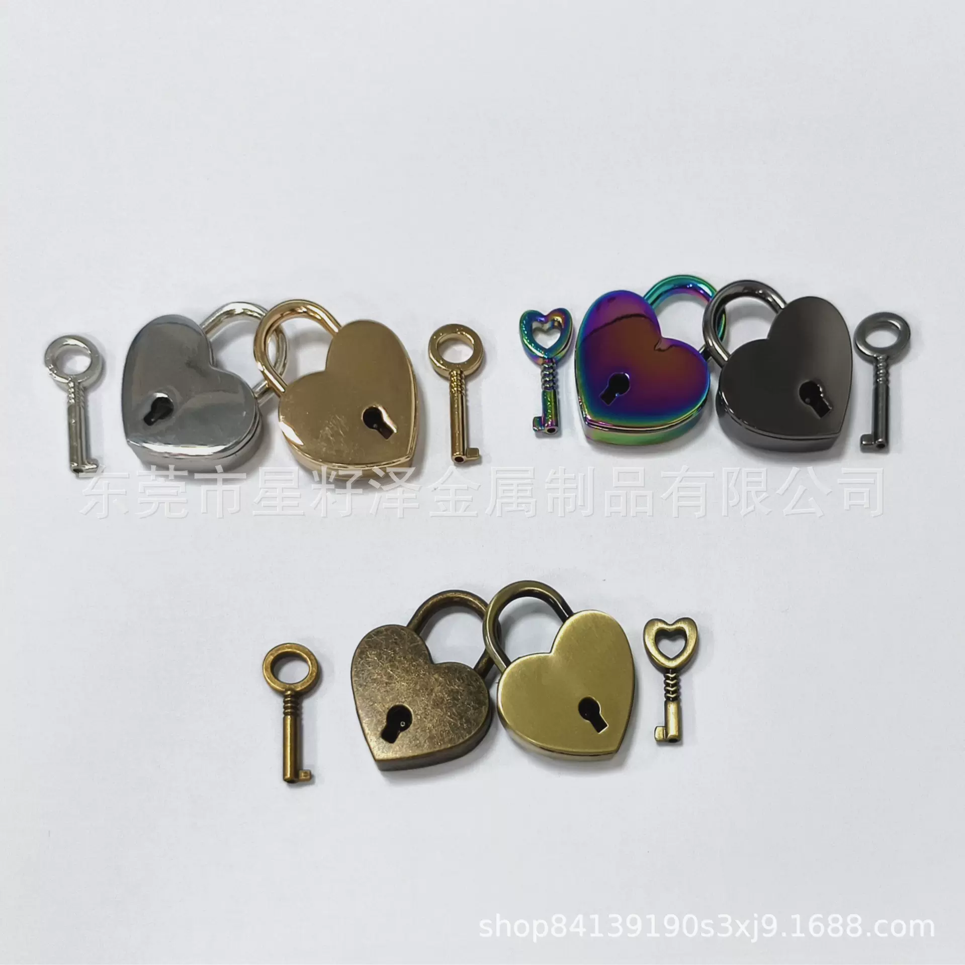 爱心锁同心挂锁配件创意高端钥匙礼品情侣七夕纪念品厂家直销
