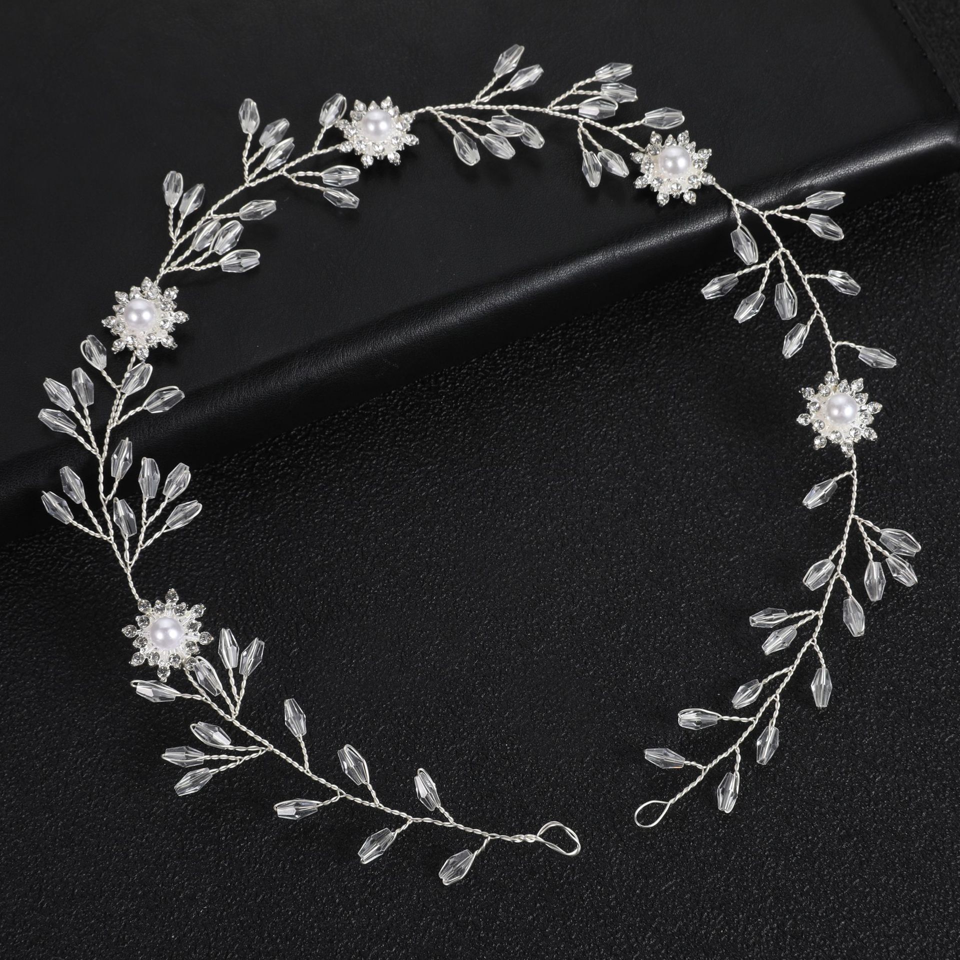 leaf branches crystal headband wedding dress accessories