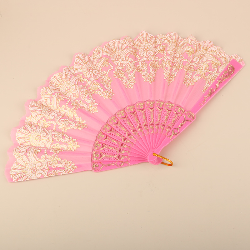 Abanico Plegable de Encaje de Plástico, Estampado, para Danza image 46