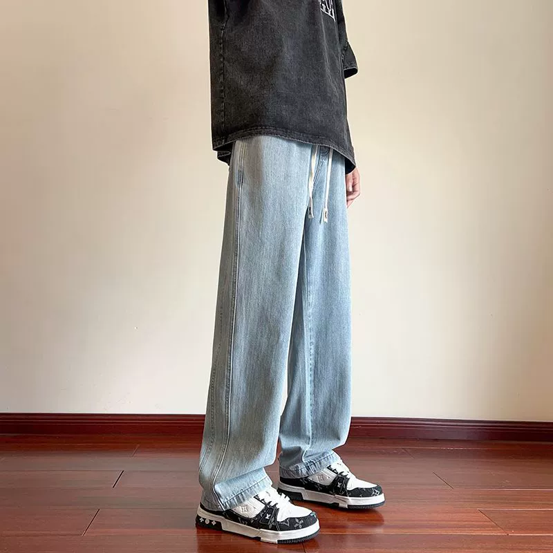 Осенние брюки, джинсы для отдыха, slim fit, прямой свободный крой