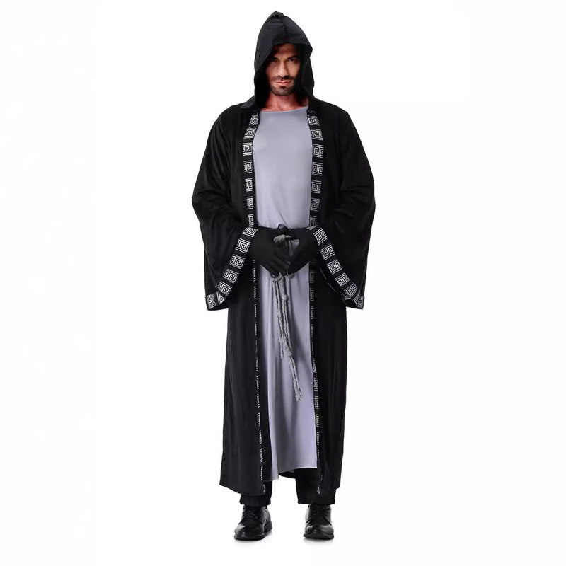 Halloween Boy Wizard Costume Adult Cosplay Black Robe cosplay Masquerade Party Costume