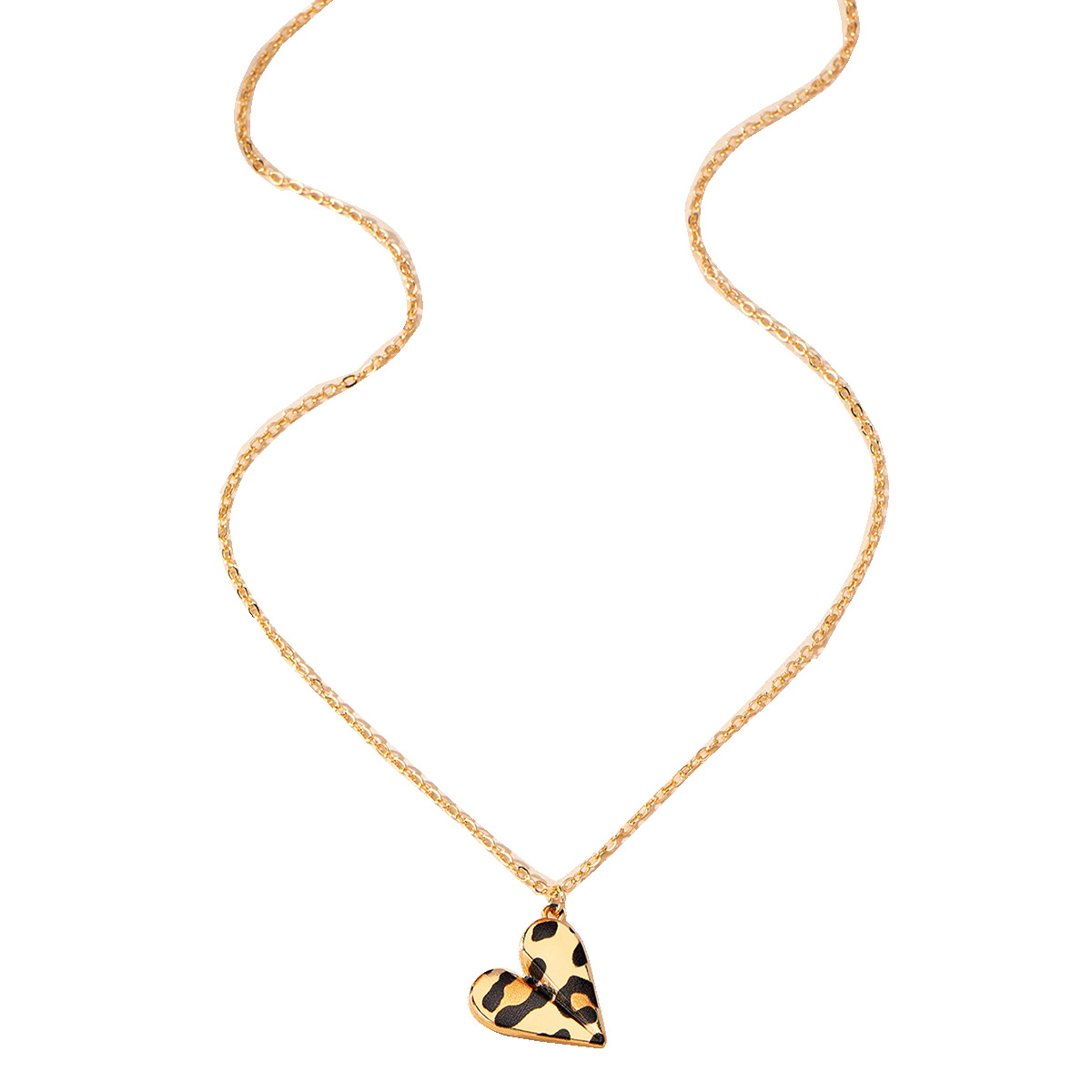 Collar con colgante de corazón y estampado leopardo, elegante y de lujo, para San Valentín, suministro transfronterizo image 6