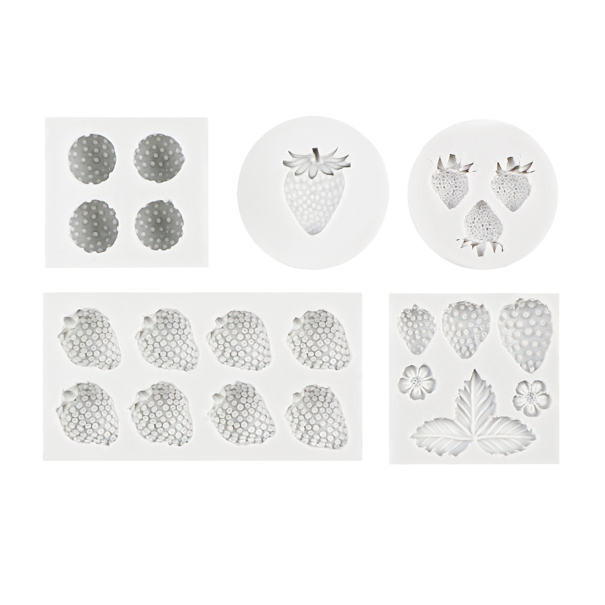 Tamaño molde de vela de fresa hoja de bricolaje yeso difusor fresa pastel de chocolate molde de silicona decorativo fondant