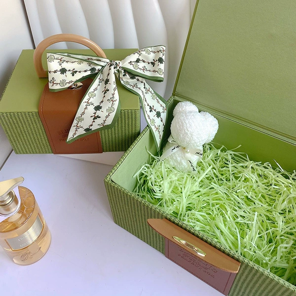 30*20*14cm large size-avocado green+silk scarf+raffia