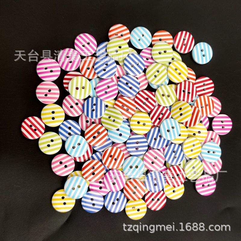 15mm fondo blanco pintado a cuadros, lunares, rayas botones hermosa decoración de los niños artesanías 100 unidades un paquete