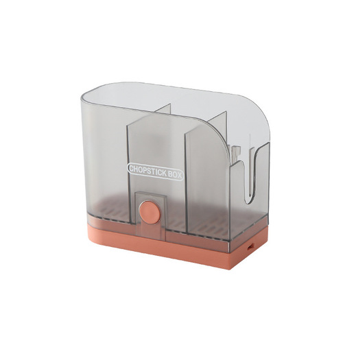 Wall-mounted household chopstick cage, punch-free multifunctional tableware storage rack, chopstick barrel rack, draining chopstick basket