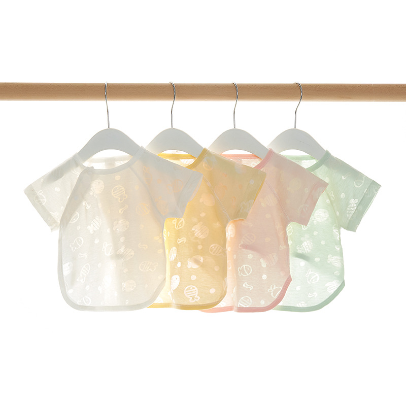 Newborn Baby Clothes, Half-Sleeve Outfit for Newborns, Summer Top for Newborns, Monk's Robe for Spring and Summer, Breathable Thin Version