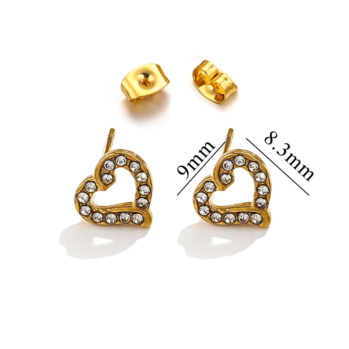Acero inoxidable Moda europea y americana Personalidad Pendientes retro desgastados Luna Estrella Amor Rayo Pendientes de diamantes Acero de titanio