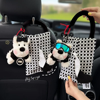 Highland puppy design, hanging car | Car tissue box/set
