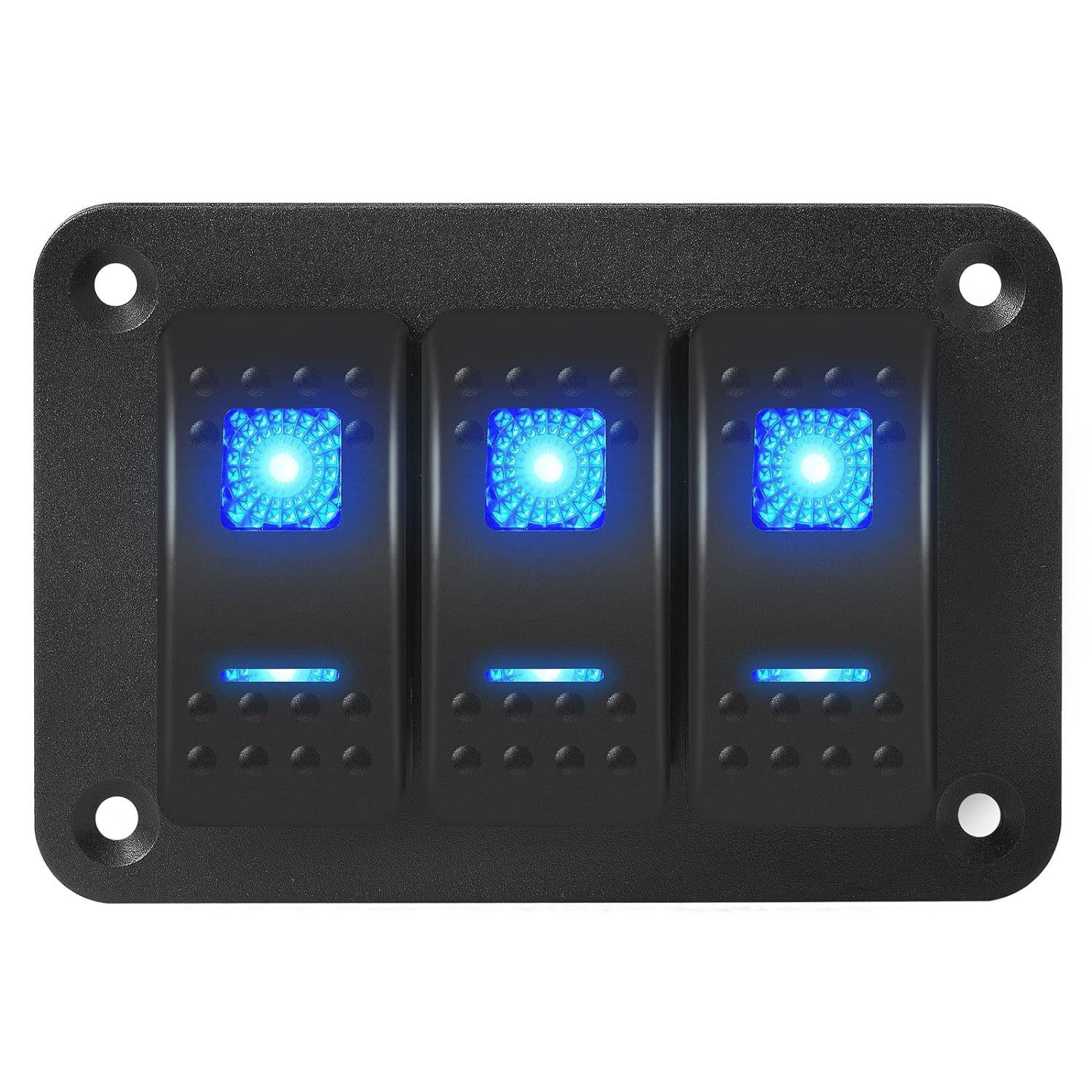 Manufacturer's four-position illuminated car boat-shaped switch, suitable for modifying rocker switches in RVs and ships, universal switch panel