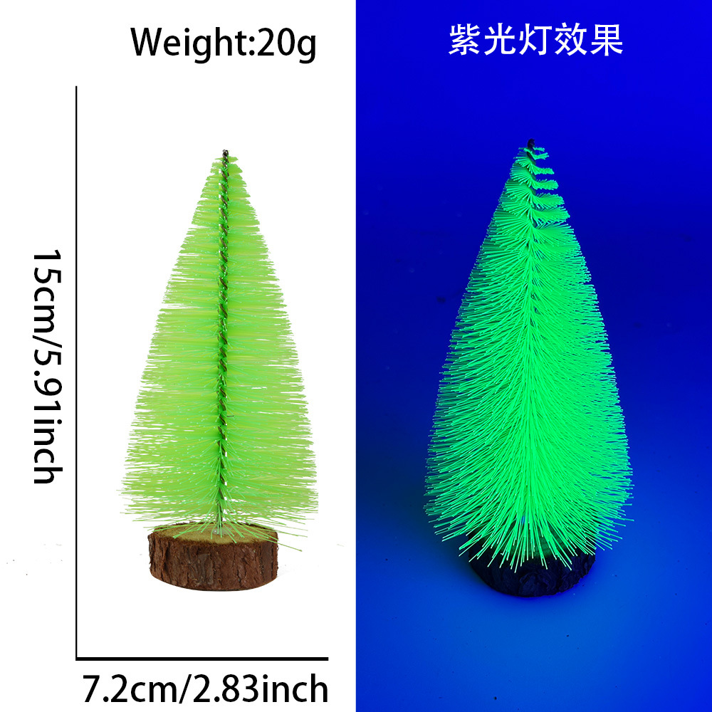 Amazonas mini árbol de Navidad fluorescente color pines de árbol de Navidad ventana decoración de escritorio imitación decoración de árbol pequeño