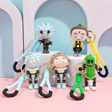 新款创意瑞克与莫蒂硅胶钥匙扣潮流个性疯子科学家瑞克节日礼物