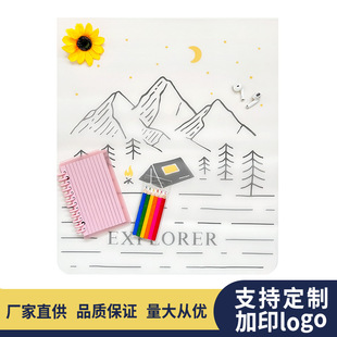 Export Customized Tpu Computer Desk Mat Food Grade Waterproof and Oil Proof Camping Style Placemat Frosted Transparent Study Desk Mat
