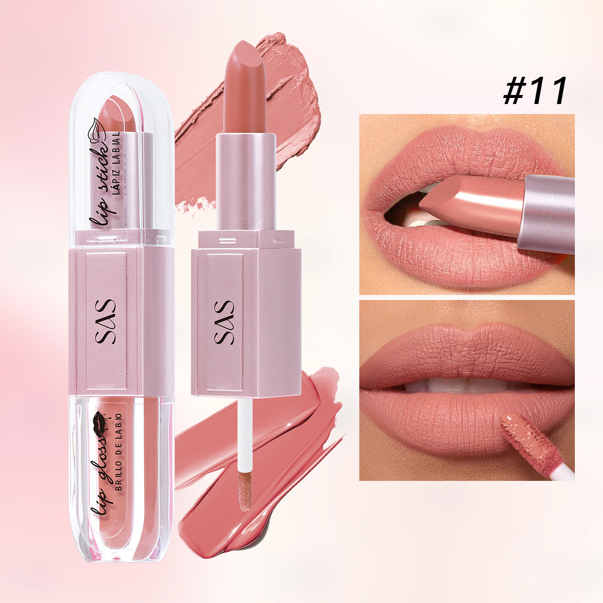 USHAS comercio exterior transfronterizo esmalte de labios terciopelo mate impermeable que no se desvanece lápiz labial largo SAC099