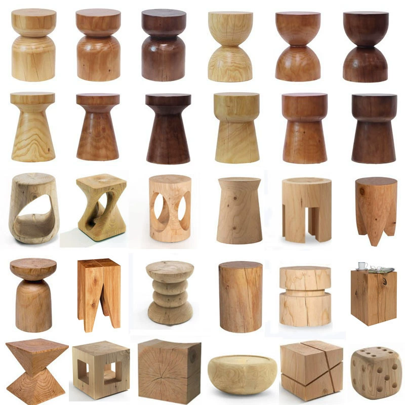 Пирс из массива дерева Табурет из бревна Скандинавский столик Круглые украшения Пирс дерева Резьба по корню Проживание в семье Низкий табурет Пень Прикроватный столик