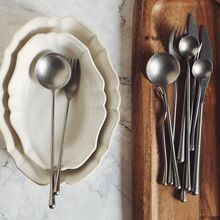 复古不锈钢日式雪花砂餐具甜品叉勺茶勺西餐刀叉勺子套装批发水果