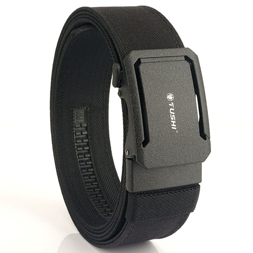 4.3 thickened double-layer nylon cloth belt that can hang a gun, versatile casual outdoor pants belt, tactical automatic buckle men's belt