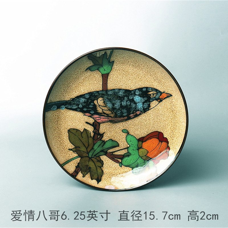 創意的な手描きの釉薬の下で色彩の陶磁器の皿の家庭用の野菜の皿の冷たい野菜の皿の果物のお菓子の皿の6寸は骨の皿のかすの皿を吐きます。|undefined