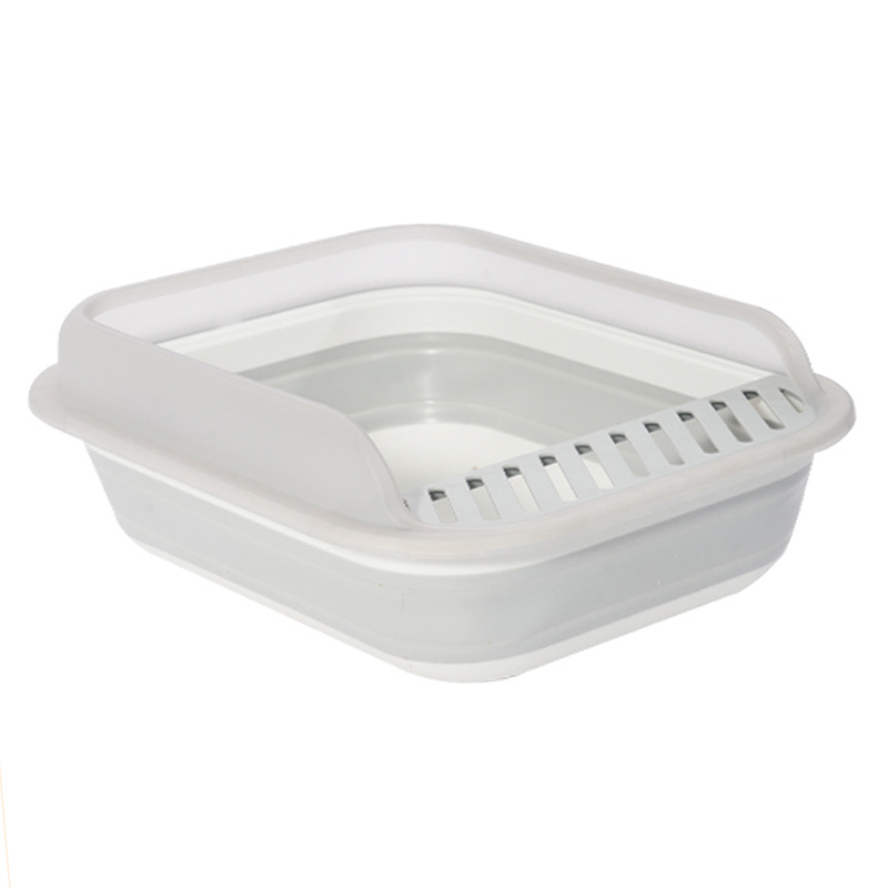 Nuevo tipo de lavabo de arena para gatos semi-cerrado plegable lavabo de arena para gatos super grande anti-salpicaduras de inodoro para gatos productos de limpieza
