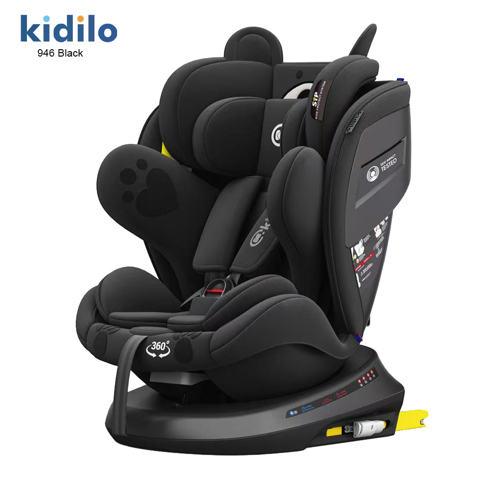 Kidilo Kids Safety Seat Car Car 0-6 Years Old Baby Seat 360 Rotation Can Sit and Lie down Universal