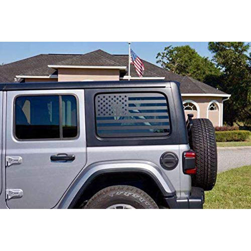 American Flag Car Window Grilles Sticker, Car Window Glass Black Car Sticker, Car Sticker_voghion.com