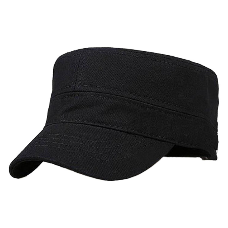 Sombrero plano de los hombres sombrero militar monocromo simple sombrero al por mayor al aire libre sombrero plano de los hombres y las mujeres