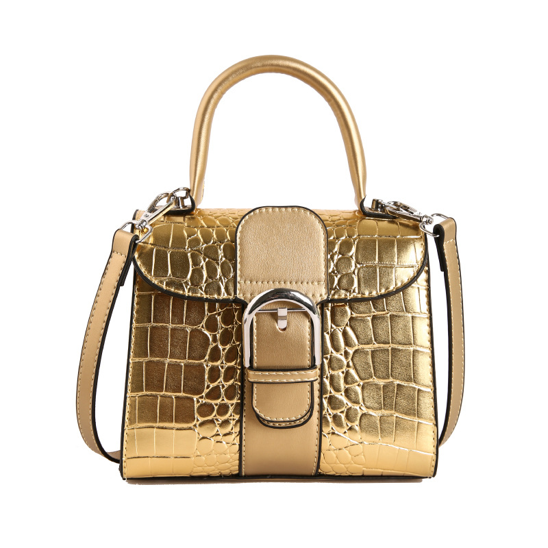 Bolso de mano retro cocodrilo transfronterizo lujoso ligero de moda versátil bolso de hombro de tendencia diaria de comercio exterior bolso de color contraste Kelly