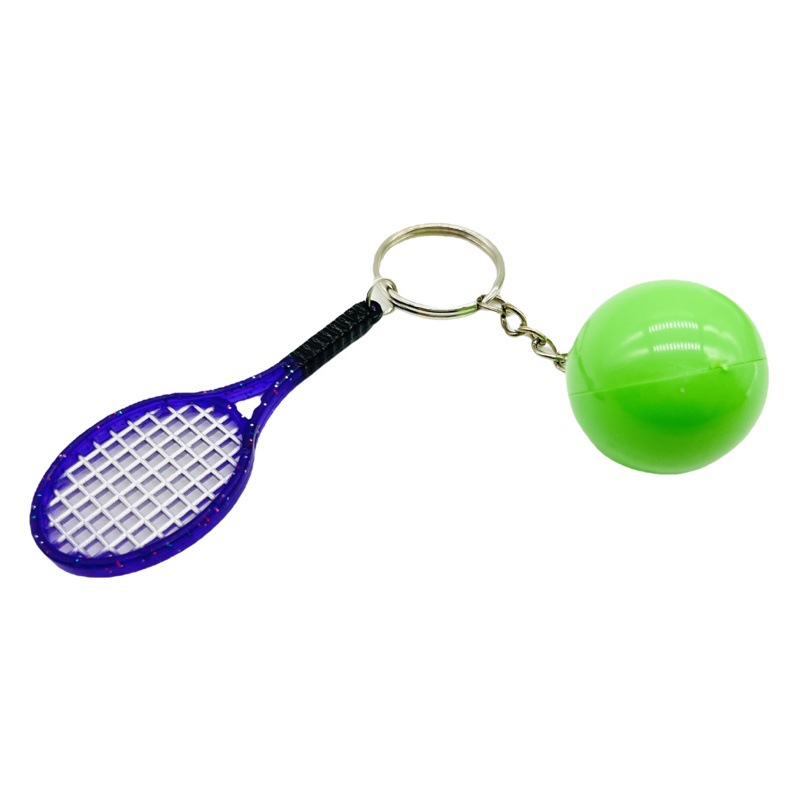Llavero con Forma de Raqueta de Tenis, Llavero de Coche, Colgante de Simulación de Mini Béisbol, Golf, Bolos, Regalo Festivo