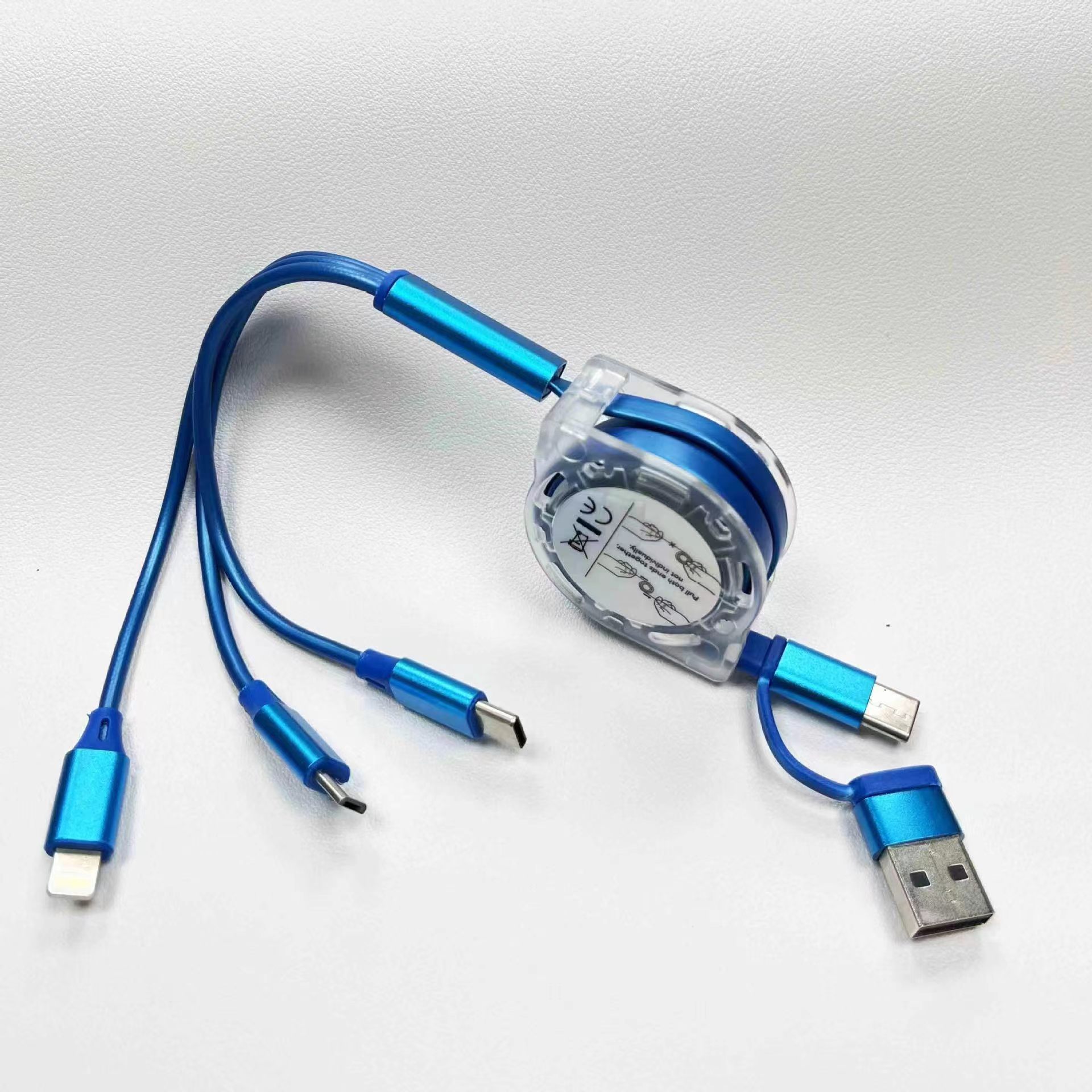 Dos remolques tres líneas de datos telescópicas azul