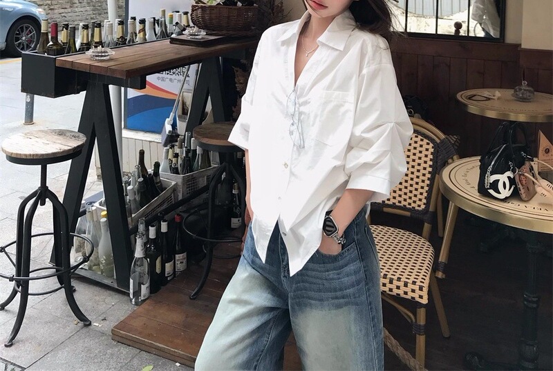 白色老钱风复古高级感气质长袖衬衣女装2025秋季腰显瘦小众衬衫衣|undefined