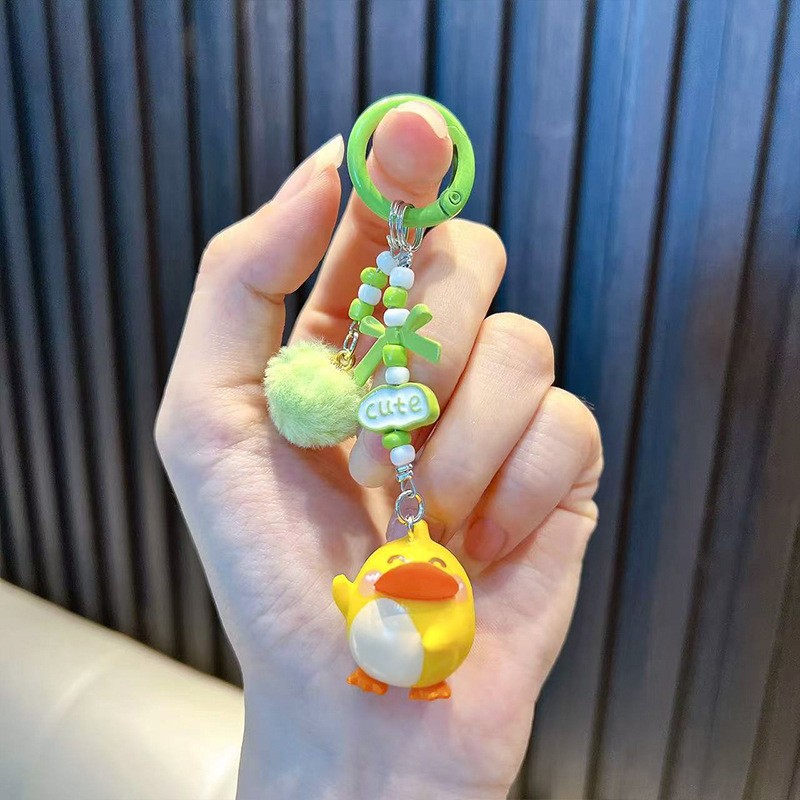 오리 인형 키링 - 그린