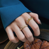 Small fresh ring, Korean style, micro incrustation, light luxury style, Japanese and Korean, simple and elegant design, on index finger