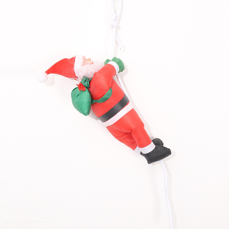 国境を越えてロープを登るサンタクロースストラップ一人はしご二人はしごクリスマスショーウインドー装飾品老人人形|undefined
