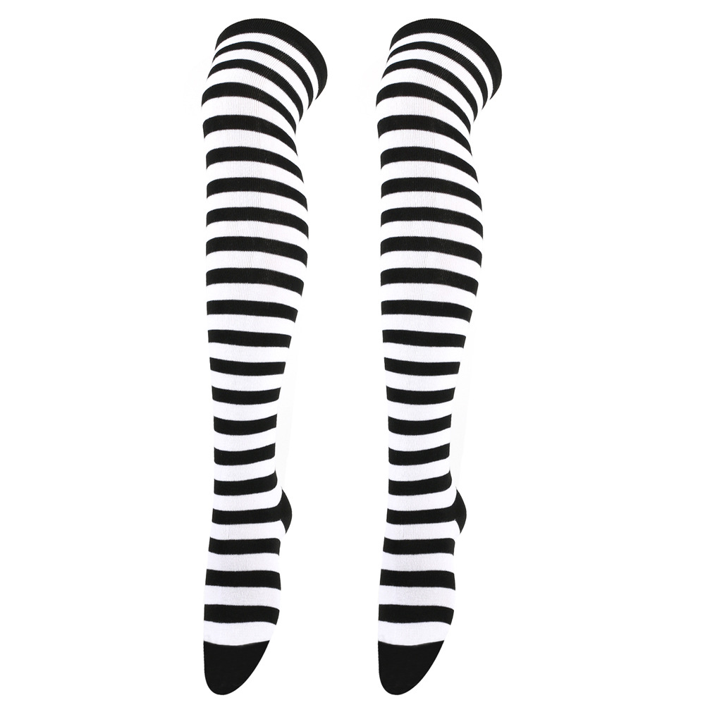 Calze lunghe a righe per donna, calzini sopra il ginocchio, calzini da donna per feste di cosplay anime_voghion.com