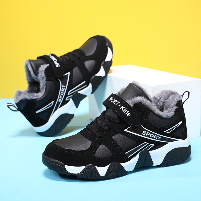 童鞋男童运动鞋大棉保暖魔术贴2025爆款冬季加绒中大童小学生跑鞋