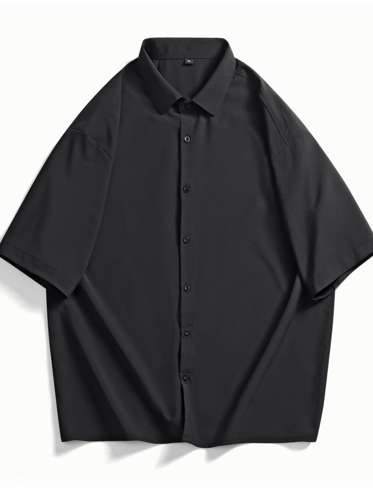 Summer silk thin solid color casual shirt