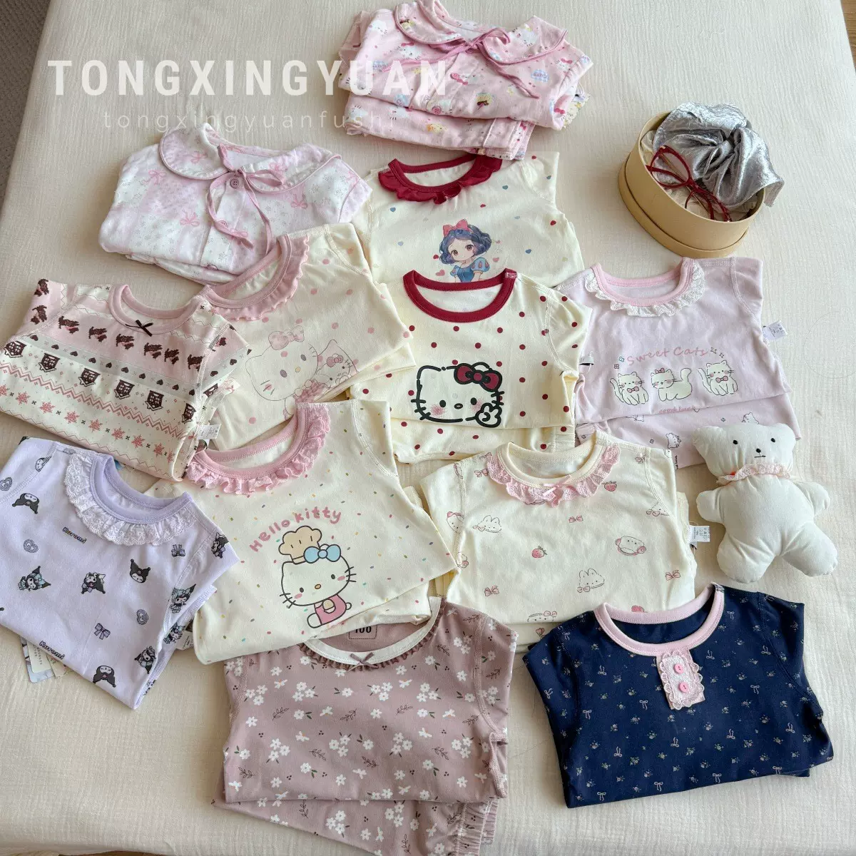 童星圆女童甜美套装秋季卡通女童韩系家居服宝宝宽松可爱印花睡衣